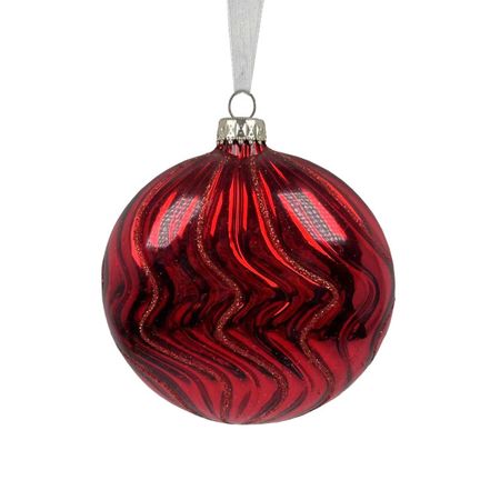 подвеска MAXIJOY 10,8см стекло красный мишура новогодняя 6х200 красный