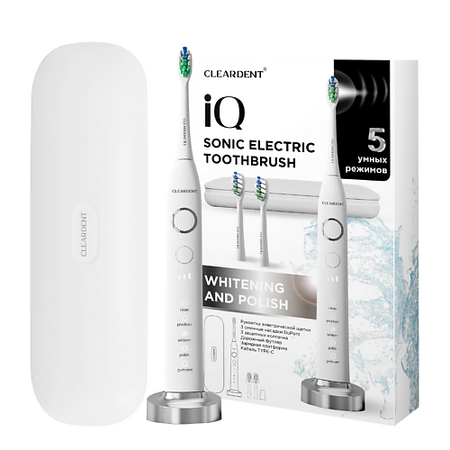 Электрическая зубная щетка CLEARDENT Электрическая зубная щетка звуковая для взрослых серии iQ