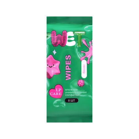 Салфетки влажные LP CARE 3D универсальные банан 8 шт современный   сад универсальные целевые ориентиры дошкольного образования фгос