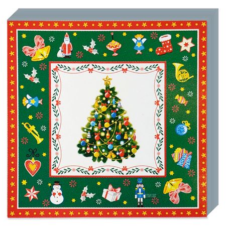 салфетки BOQUET Новогодняя сказка на зеленом 3-слойные 33х33см 20шт