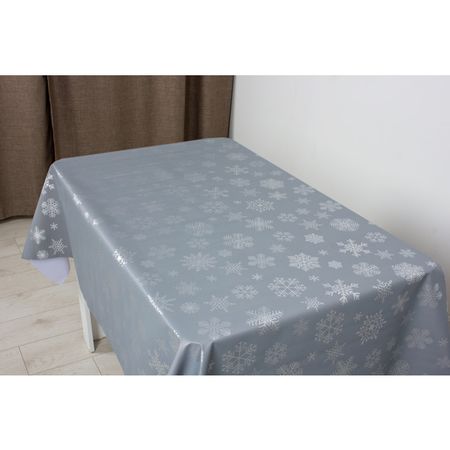 клеенка Аурум Софт Снежное Кружево НГ шир.137см серая, арт.15558