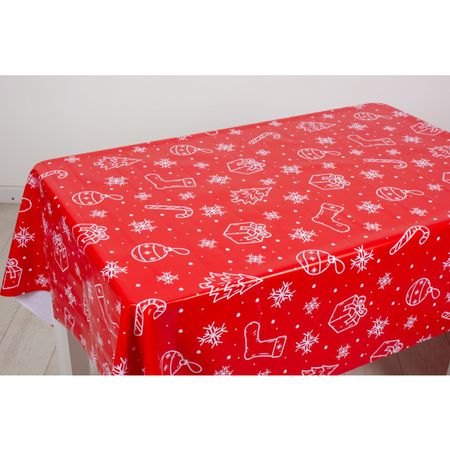 клеенка Полли Подарки НГ шир.140см красная, арт.15555