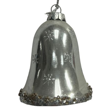 подвеска MAXIJOY Колокольчик 7,2см стекло серебряный
