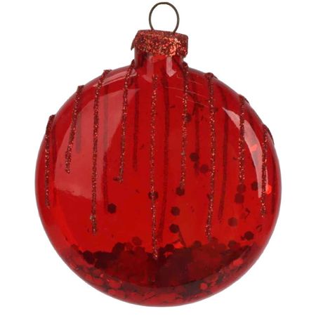 подвеска MAXIJOY 9см стекло красный мишура новогодняя 6х200 красный