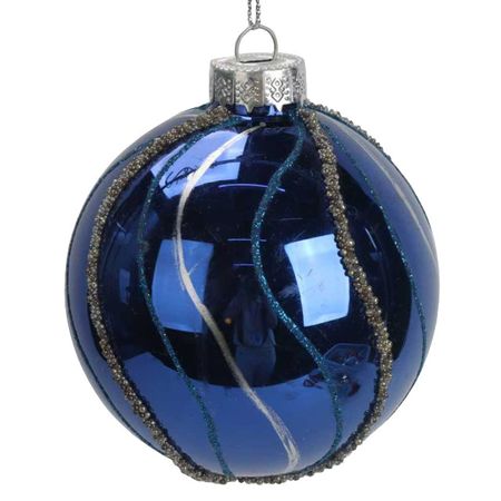 шар MAXIJOY Волны 80мм стекло синий