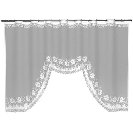 штора тюлевая для кухни на шт.ленте Лента жаккард 285х160см белая, арт.0С1464