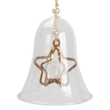подвеска MAXIJOY Колокольчик со звездой 10,2см стекло прозрачный