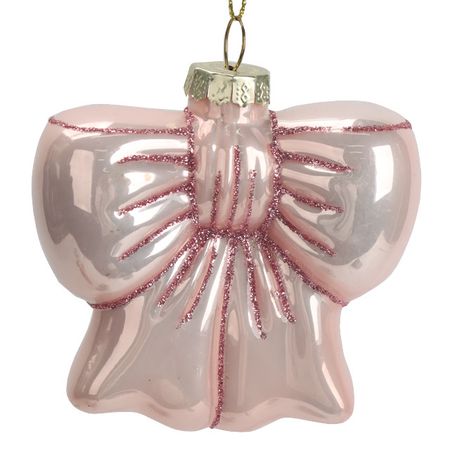 подвеска MAXIJOY Бант 7,5см стекло розовый