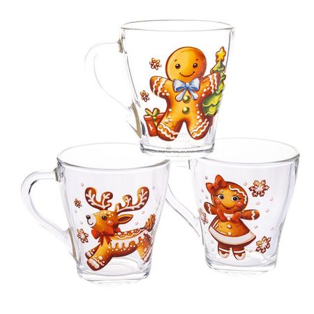 кружка OSZ Грация Новогодний пряник 250мл стекло