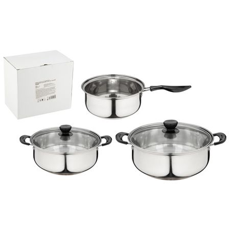 набор посуды Promo 5 предм. 1,25/2,2/1,25л 17,5/21,5/17,5см нерж.сталь индукция