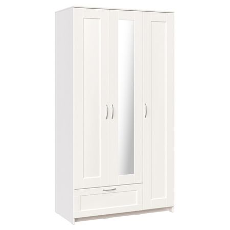 шкаф СИРИУС 3 двери 1 зеркало и 1 ящик 1171х585х2196мм белый ЛДСП