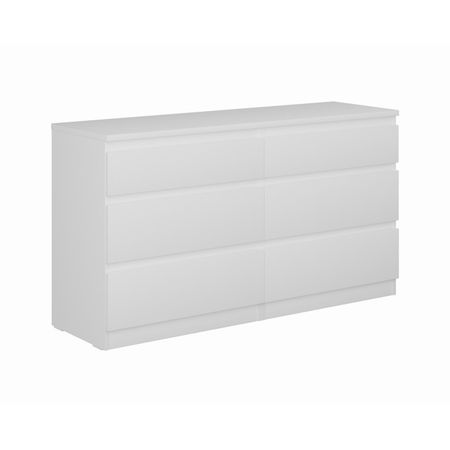 комод КАСТОР 6 ящиков 1297x716x396мм белый ЛДСП