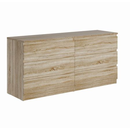 комод МАЛЬТА 6 ящиков 1603x764x480мм сонома ЛДСП