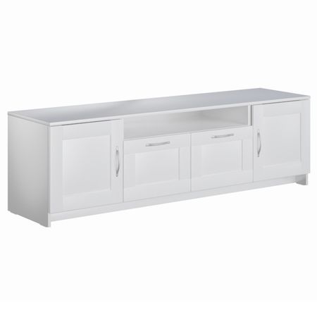 тумба под ТВ СИРИУС 2 двери и 2 ящика 1560x471x412мм белая ЛДСП