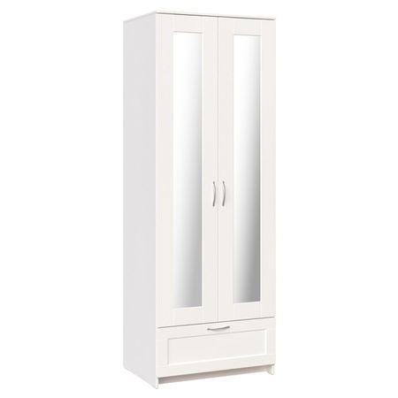 шкаф СИРИУС 2 двери 2 зеркала и 1 ящик 782х585х2196мм белый ЛДСП