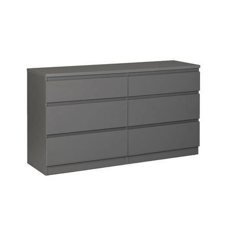 комод КАСТОР 6 ящиков 1297x716x396мм серый ЛДСП