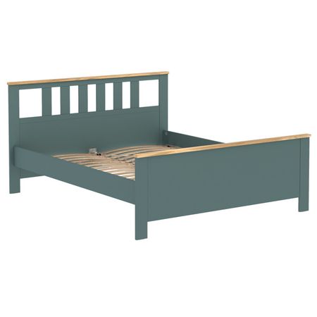 кровать САГА двуспальная 2087х1007х1736мм бирюзовая/ясень ЛДСП брайан к вон сага том 1