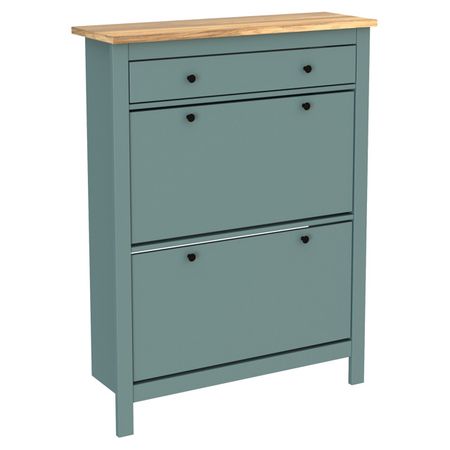 тумба для обуви САГА 920х1218х299мм темно-бирюзовая/ясень ЛДСП брайан к вон сага том 1