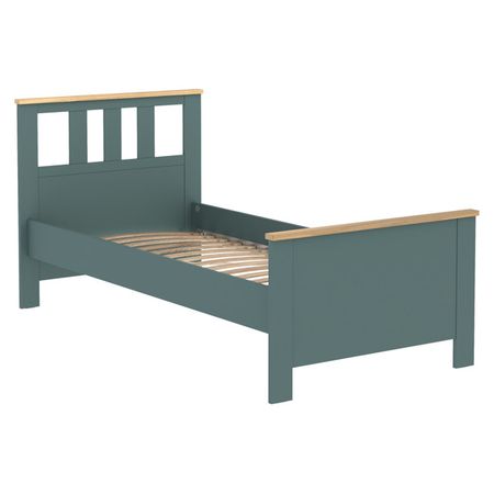 кровать САГА односпальная 2087х1007х1036мм бирюзовая/ясень ЛДСП брайан к вон сага том 1