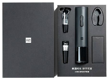 Винный набор аксессуаров Xiaomi Huo Hou Electric Wine Bottle Opener BASIC (HU0047) (черный)
