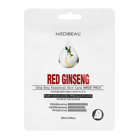 Маска для лица MEDIBEAU с экстрактом красного женьшеня для сияния кожи 20 мл жанна юрьевна бочманова тайна красного шатра
