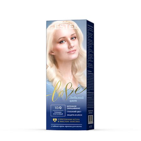 Краска для волос ESTEL PROFESSIONAL Краска для волос, стойкая LOVE тон 10/1 Блондин серебристый