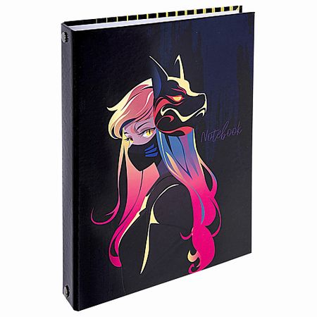 Тетрадь BRAUBERG Тетрадь на кольцах 120л Аниме девушка