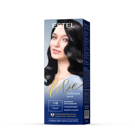 Краска для волос ESTEL PROFESSIONAL Краска для волос, стойкая LOVE тон 1/0 Черный
