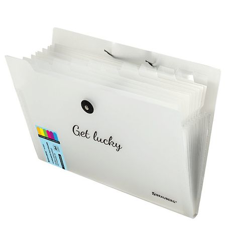 Папка для бумаг BRAUBERG Папка-органайзер на резинке Glassy А4