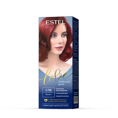 Краска для волос ESTEL PROFESSIONAL Краска для волос, стойкая LOVE тон 6/56 Махагон