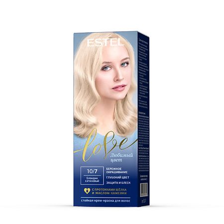 Краска для волос ESTEL PROFESSIONAL Краска для волос, стойкая LOVE тон 10/7 Блондин сатиновый