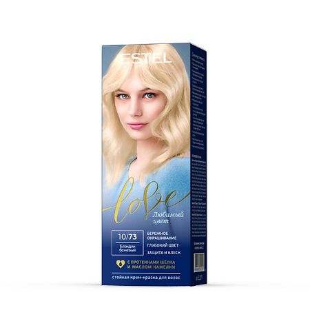 Краска для волос ESTEL PROFESSIONAL Краска для волос, стойкая LOVE тон 10/73 Блондин бежевый