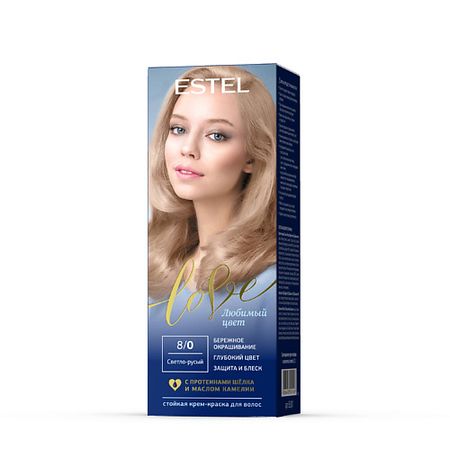 Краска для волос ESTEL PROFESSIONAL Краска для волос, стойкая LOVE тон 8/0 Светло-русый