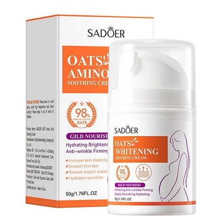Крем для лица SADOER Крем для лица успокаивающий с экстрактом овса и аминокислотами