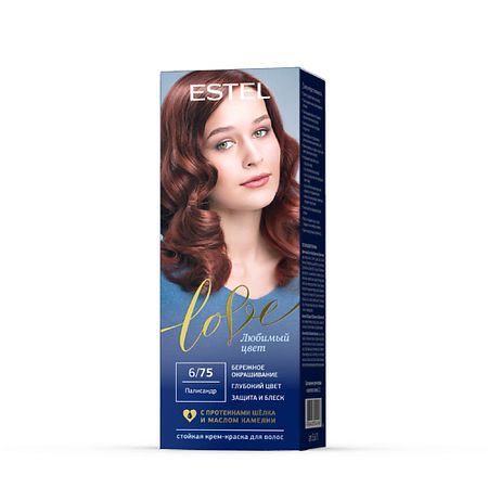 Краска для волос ESTEL PROFESSIONAL Краска для волос, стойкая LOVE тон 6/75 Палисандр