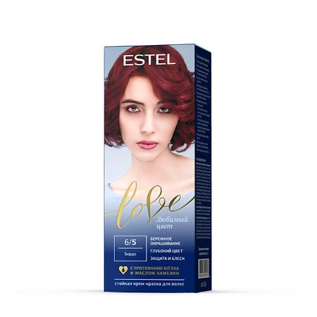 Краска для волос ESTEL PROFESSIONAL Краска для волос, стойкая LOVE тон 6/5 Бордо обложка аттестат профессора бордо бумвинил
