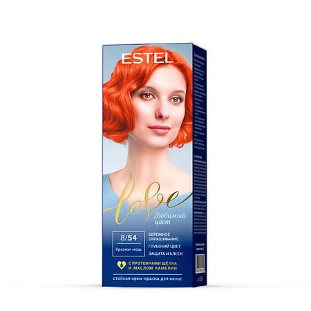 Краска для волос ESTEL PROFESSIONAL Краска для волос, стойкая LOVE тон 8/54 Красная медь