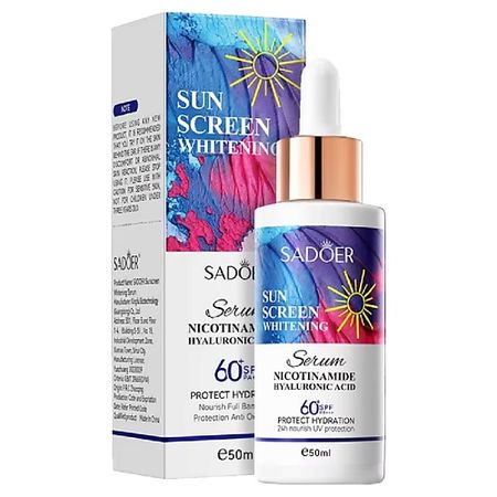 Сыворотка для лица SADOER Сыворотка SPF60 отбеливающая с никотинамидом и гиалуроновой кислотой