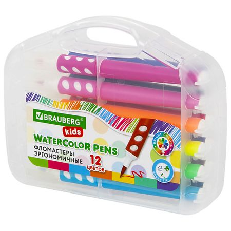 Набор фломастеров BRAUBERG Фломастеры в суперкейсе эргономичные KIDS фломастеры centropen 6 ов