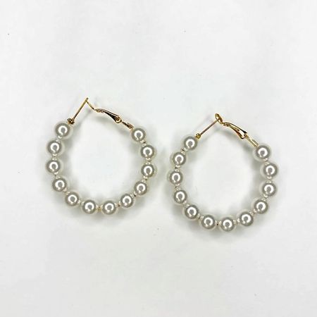 Серьги GILMEEVA Серьги-кольца с жемчугом