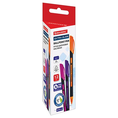 Набор ручек BRAUBERG Набор шариковых ручек Extra Glide Soft Color, линия письма 0,35 мм встречи и впечатления письма