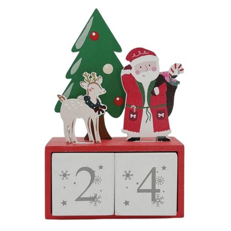 сувенир календарь MAXIJOY Дед Мороз 11,5х5,5х17,5см дерево мультиколор