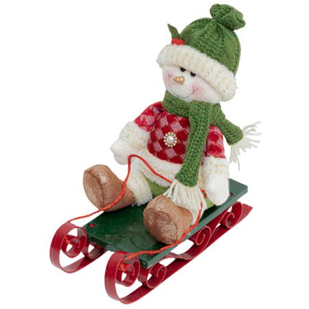 фигура MAXIJOY Снеговик на санках 26см