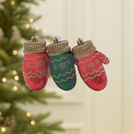 набор подвесок MAXIJOY Варежки 3шт 9,5см пластик