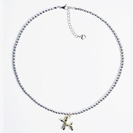 Колье HIGHER-AURA Чокер из гематита с собачкой