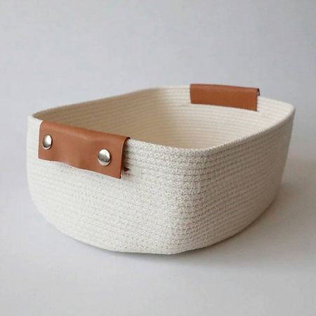 Корзина для хранения OLALA HOME Корзина с кожаными ручками