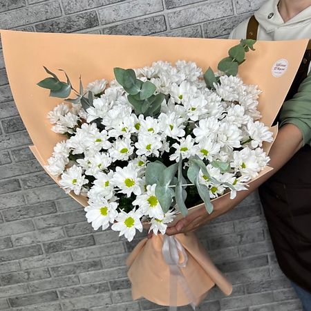 Букет живых цветов ЦВЕТЫ ПЕРМИ Букет из ромашек и зелени