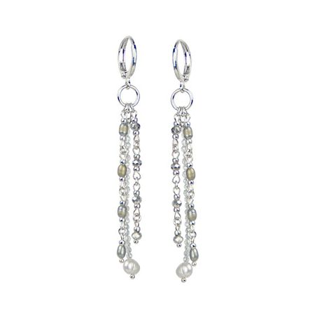 Серьги LANZEROTTI Серьги с жемчугом и кристаллами
