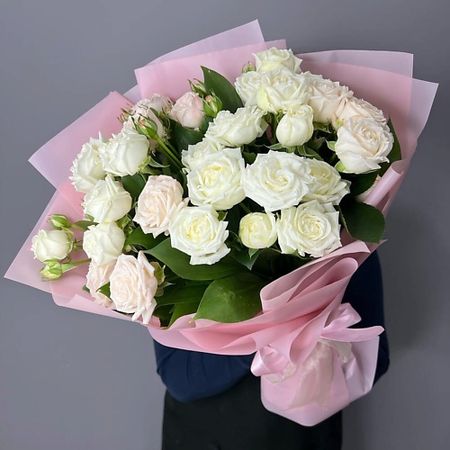 Букет живых цветов ARTISHOK Букет из пионовидных кустовых роз