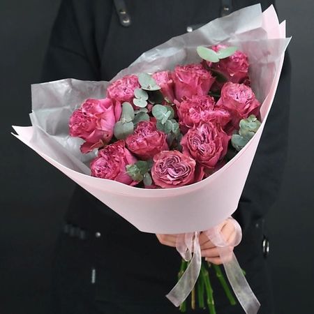 Букет живых цветов MILOTTA FLORAL SHOP Букет  из роз Кантри Блюз с эвкалиптом